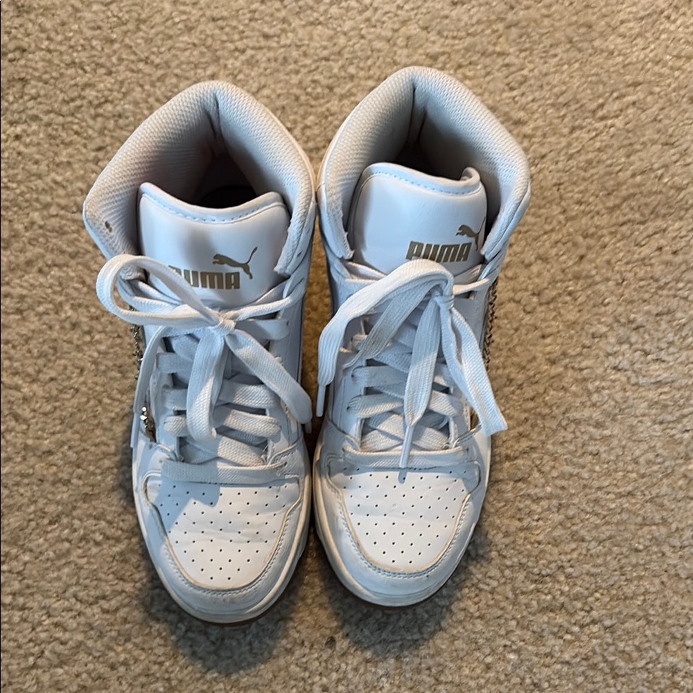 Puma Kids White High-Top Sneakers